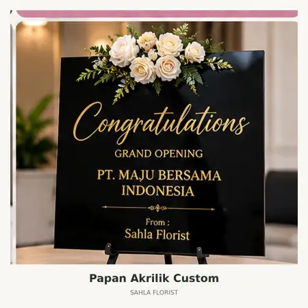 Papan Bunga Akrilik Cinere